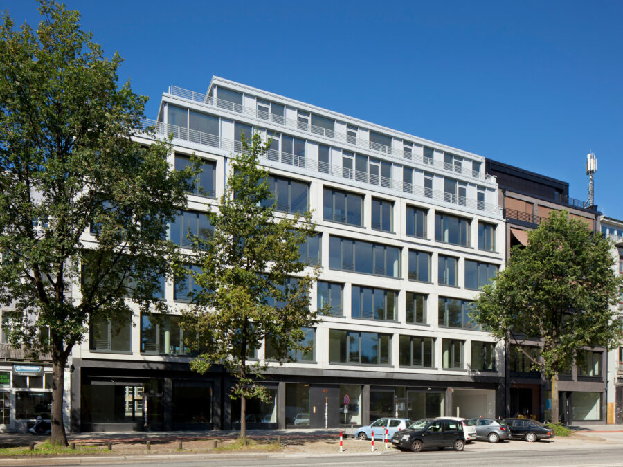 Die Frontansicht des Projektes Budapester Lofts in Hamburg