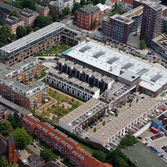 Luftaufnahme des Projektes Falkenried in Hamburg