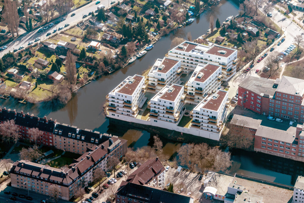 Luftaufnahme des Projekts Hansaterrassen
