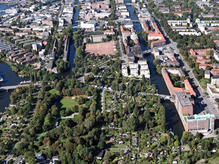 Luftbild vom Areal des Projektes Osterbrookhöfe
