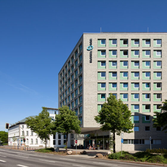 Hotelgebäude vom Motel One des Projekts Wallhöfe in Hamburg