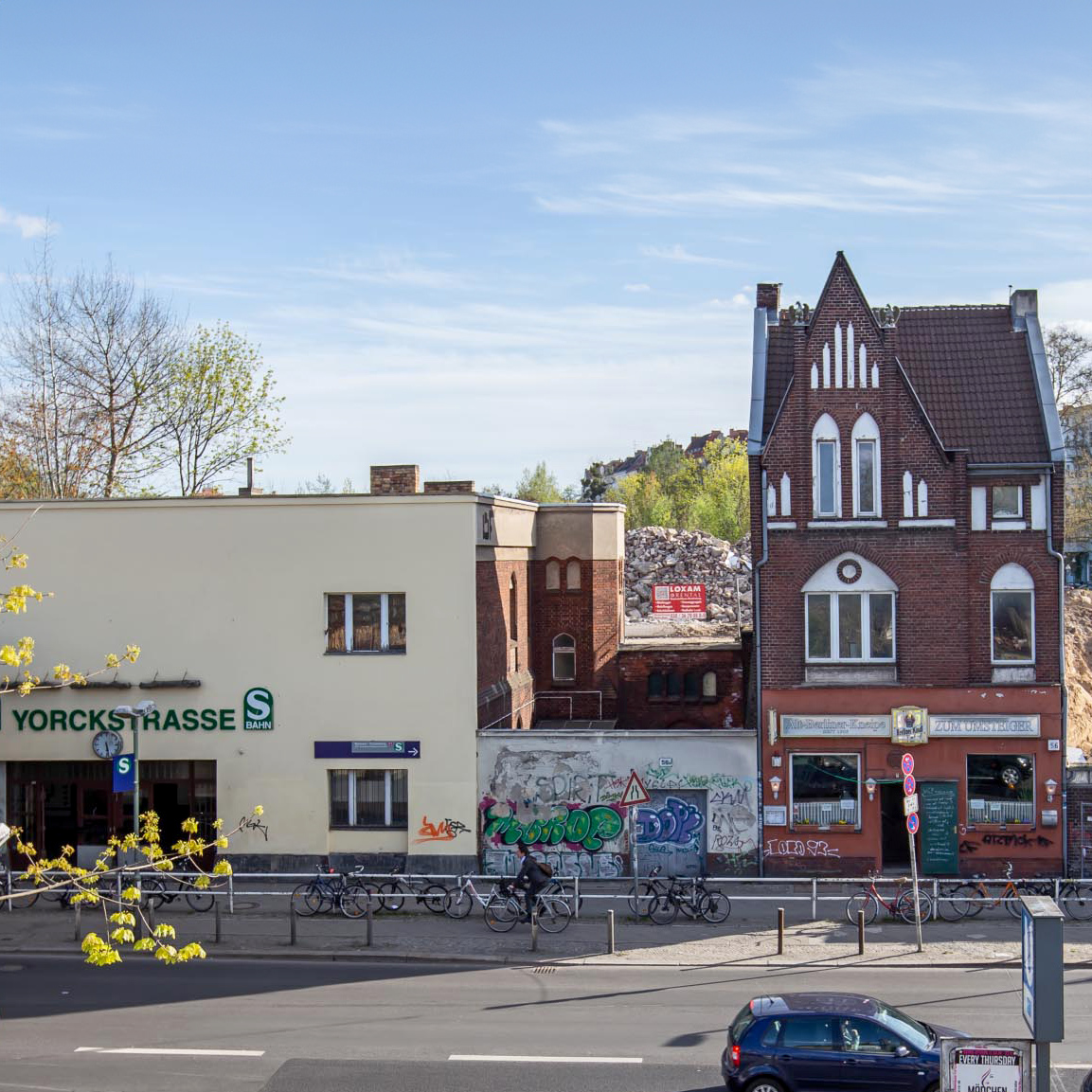 Gebäudeensemble an der Yorckstraße. Die Erdarbeiten für die Quartiersentwicklung „Neu-Schöneberg“ haben begonnen.