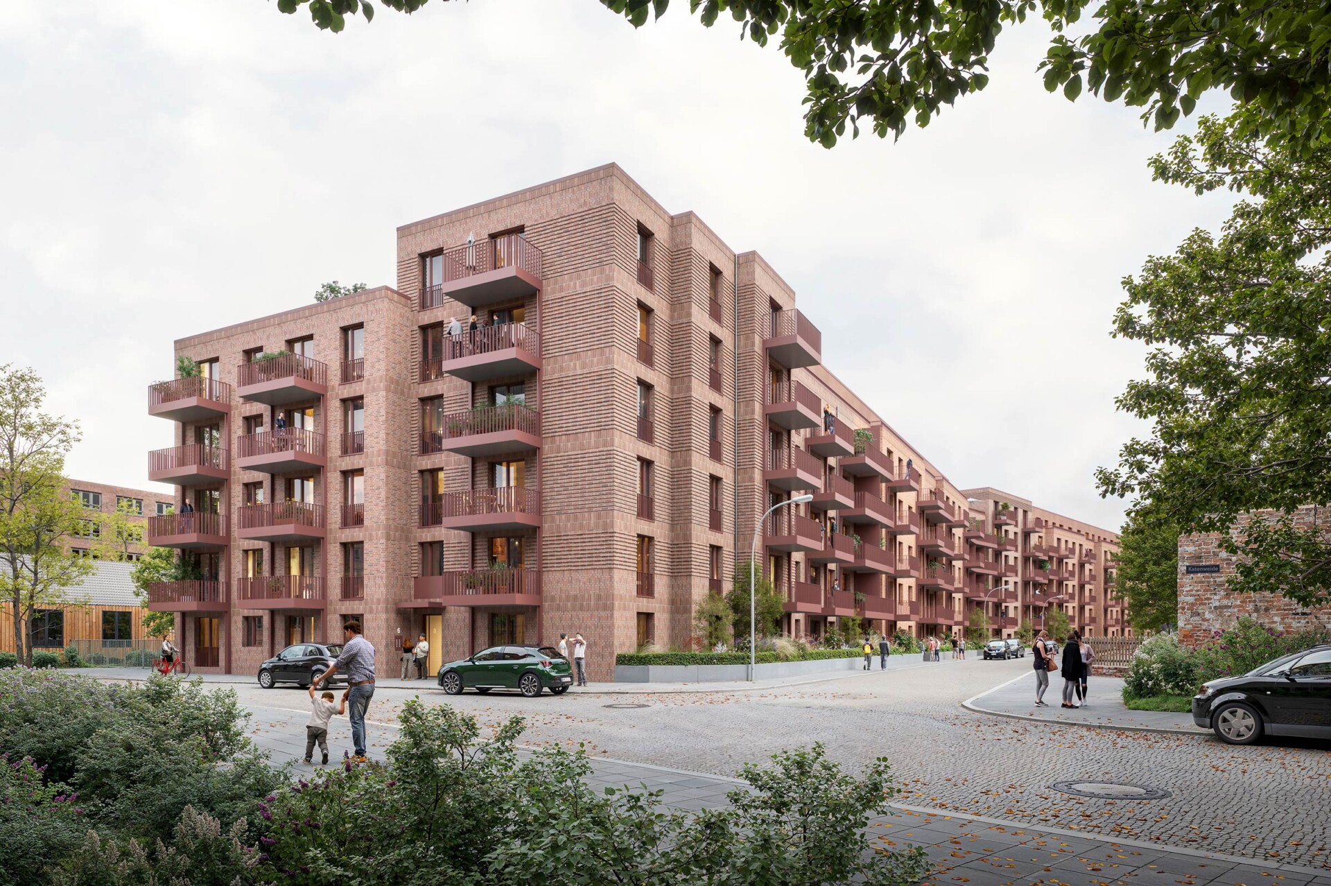 Eckperspektive vom Projekt Uffelnsweg in Hamburg-Veddel