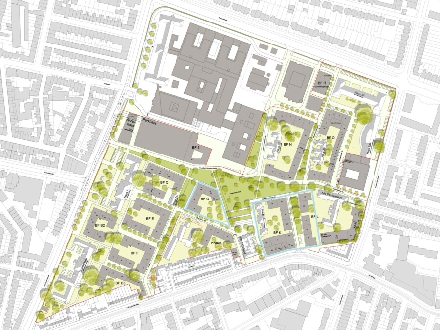 Lageplan BFG und Am Schwarzen Meer im Neues Hulsberg-Viertel